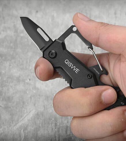 مشبك حلقة مفاتيح QISVVE Carabiner ، مشبك مفاتيح السيارة ، فتاحة زجاجات EDC سلسلة المفاتيح للرجال والنساء أسود ، M, أسود, Medium in Kuwait