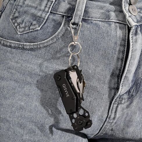 مشبك حلقة مفاتيح QISVVE Carabiner ، مشبك مفاتيح السيارة ، فتاحة زجاجات EDC سلسلة المفاتيح للرجال والنساء أسود ، M, أسود, Medium in Kuwait