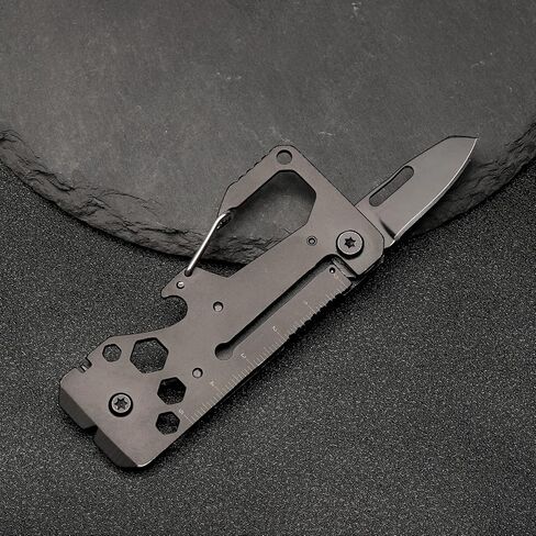 مشبك حلقة مفاتيح QISVVE Carabiner ، مشبك مفاتيح السيارة ، فتاحة زجاجات EDC سلسلة المفاتيح للرجال والنساء أسود ، M, أسود, Medium in Kuwait