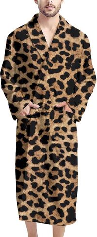 CLOHOMIN Comfortable Mens Plush Bathrobe with Pocket, Soft Spa Robes Keep Warm Bathrobes for Winter Spring in Saudi Arabia
