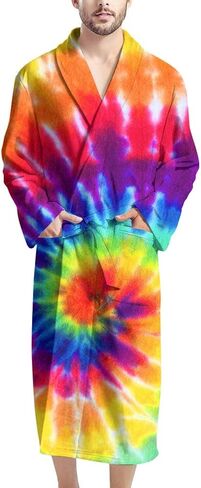 CLOHOMIN Comfortable Mens Plush Bathrobe with Pocket, Soft Spa Robes Keep Warm Bathrobes for Winter Spring in Saudi Arabia