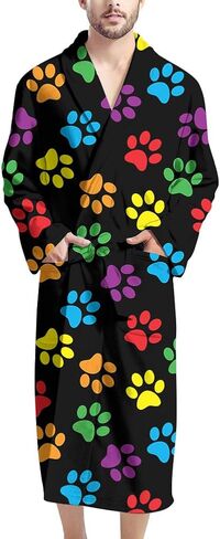 CLOHOMIN Comfortable Mens Plush Bathrobe with Pocket, Soft Spa Robes Keep Warm Bathrobes for Winter Spring in Saudi Arabia