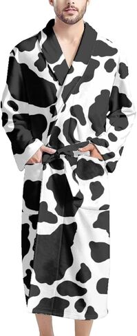 CLOHOMIN Comfortable Mens Plush Bathrobe with Pocket, Soft Spa Robes Keep Warm Bathrobes for Winter Spring in Saudi Arabia