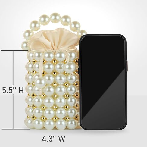 مجموعة مجوهرات بمقبض لؤلؤي للنساء وأقراط لؤلؤية وحقيبة سهرة لؤلؤية in Kuwait