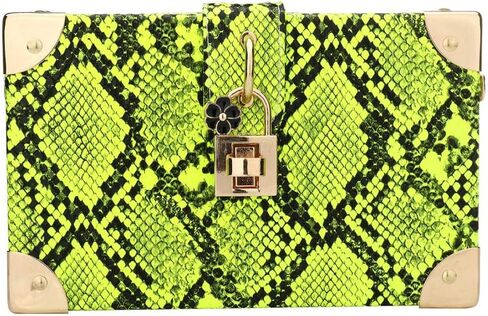 Manyysi Snakeskin Handbag Ladies Party Prom Evening Box Clutch Crossbody Shoulder Chain Bag in Saudi Arabia
