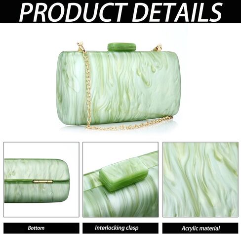 Buric Clutch Purses for Women Elegant Evening Bag Clutch Crossbody Bag with Detachable Chain for Prom/Party/Present/Wedding in Kuwait