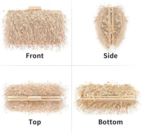 احصل على محفظة كلاتش للنساء، حقيبة يد لطيفة منفوشة للسهرة، حقيبة يد مسائية فريدة من نوعها للسيدة المسائية والحفلات الراقصة in Kuwait