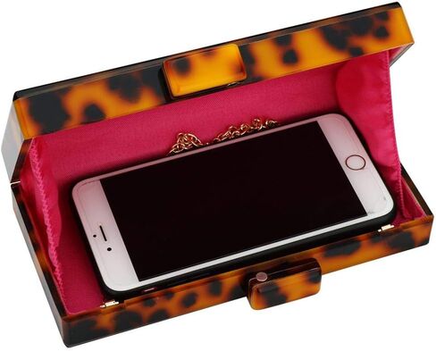 اي اي ام واي شنطة يد صغيرة من الاكريليك بلون كهرماني للنساء لحفلات الزفاف، لون بني، مقاس واحد، لون بني، مقاس واحد in Kuwait