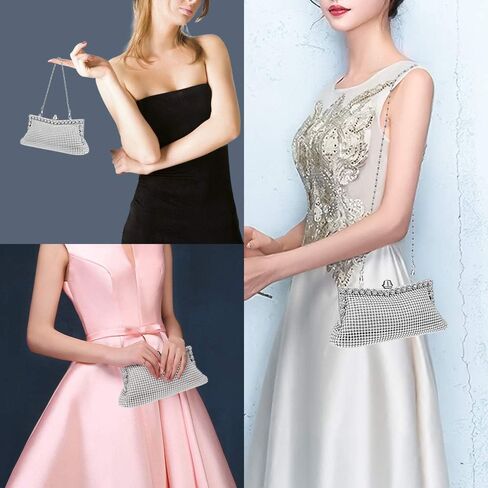 سيلفتيك حقيبة يد صغيرة للسهرات وحفلات الزفاف والحفلات الراقصة مع سلسلة قصيرة وطويلة in Kuwait