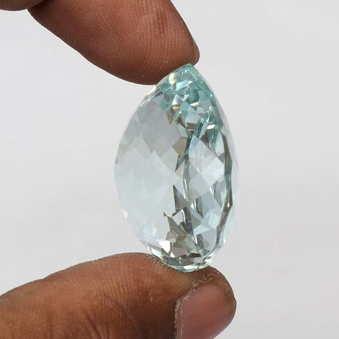 GEMHUB 34.55 Carat Blue Aquamarine Pear Shaped Shape Loose Gemstone in Saudi Arabia
