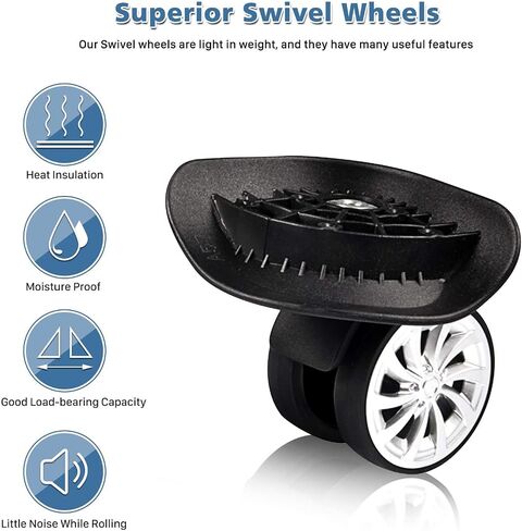1Pair Luggage Suitcase Replacement Wheels,Swivel Durable Double Row Large Wheel Quiet Suitcase Wheels in Saudi Arabia