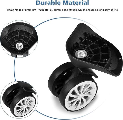1Pair Luggage Suitcase Replacement Wheels,Swivel Durable Double Row Large Wheel Quiet Suitcase Wheels in Saudi Arabia