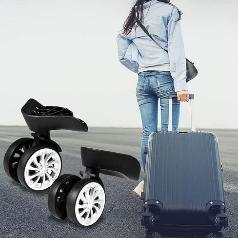 1Pair Luggage Suitcase Replacement Wheels,Swivel Durable Double Row Large Wheel Quiet Suitcase Wheels in Saudi Arabia