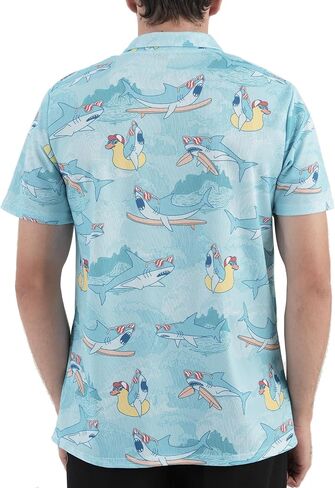 قمصان جولف للرجال من باجيمو، قمصان جولف مضحكة للرجال، قميص بولو هاواي قمصان استوائية للرجال in Kuwait