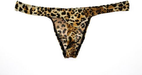 Gogobear Men's Leopard Print G-String Thong Underwear Low Rise Bikini Briefs Underwear T-back Panties in Saudi Arabia