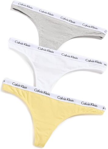 Calvin Klein Underwear Women's Carousel Thong Pack, Lime/White/Grey Heather-925, XS in Saudi Arabia