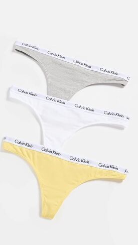 Calvin Klein Underwear Women's Carousel Thong Pack, Lime/White/Grey Heather-925, XS in Saudi Arabia