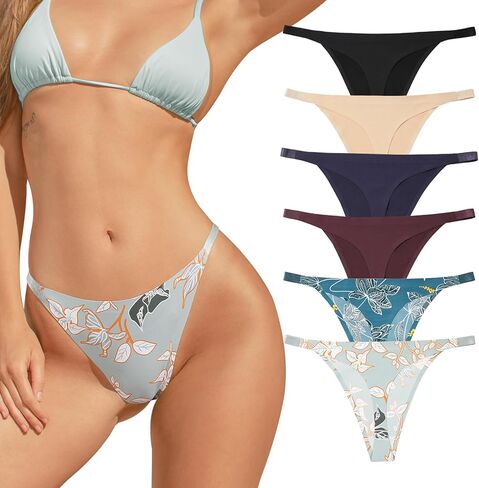 LEVAO سلس سيور للنساء لا تظهر سراويل تمتد ملابس داخلية منقوشة مثير g-سلسلة سيور Multipacks in Kuwait
