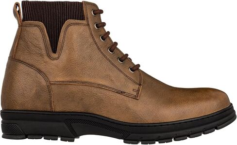TOTO Men's Invisible Height Increasing Elevator Shoes - Pebble Grain Leather Lace-up Work Boots - 2.8 Inches Taller in Saudi Arabia