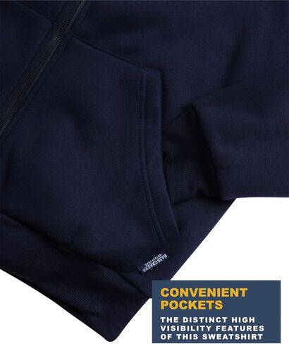 Bass Creek Outfitters Mens High Visibility Sweatshirt - Heavyweight Sherpa Lined Safety Workwear Zip Hoodie Sweatshirt, M-XXL in Kuwait