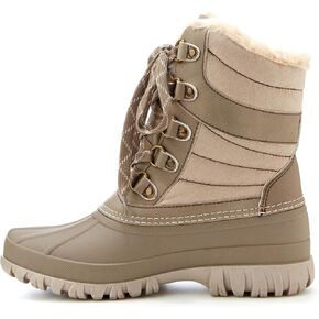 JBU Womens Casey Waterproof Winter Casual Boots Ankle Low Heel 1-2" - Brown in Kuwait