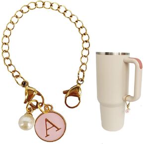 Sexyppl Cup Accessories Charms, Name ID Letter&Pearl Charm Accessories for Cup 40/30oz, Personalized Charm for Cups with Handle