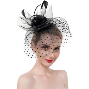 ZONETEN Kentucky Derby Pillbox Hat Wedding Flower Cocktail Mesh Church Fascinators Hat for Women Tea Party