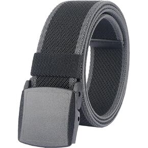 LionVII Elastic Belts Men Stretch Canvas Belt Durable Plastic Buckle for Work Travel Sports Trim to Fit 27-46" Waist in Kuwait