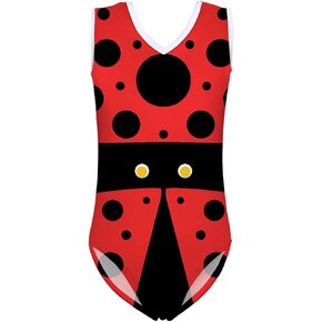 Forchrinse White Polka Dot Girls Gymnastic Leotard Kids Dance Ballet Bodysuit Athletic Activewear for Girls