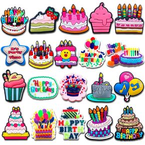 Zanerolan 20PCS Happy Birthday Shoe Decoration Charms for Clog, Party Cake Charms Accessories for Kid Girl Boy Party Favor in Kuwait