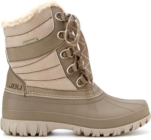 JBU Womens Casey Waterproof Winter Casual Boots Ankle Low Heel 1-2" - Brown in Saudi Arabia