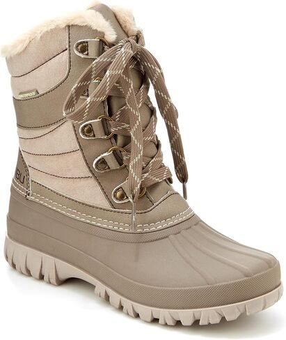 JBU Womens Casey Waterproof Winter Casual Boots Ankle Low Heel 1-2" - Brown in Saudi Arabia