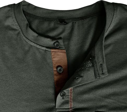 Mens Casual Henley Shirts Cotton T Shirts Long Sleeve Fashion Tops Lightweight Pullover in Saudi Arabia