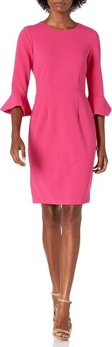 Donna Morgan Women's 3/4 Bell Sleeve Stretch Crepe Sheath Dress in Saudi Arabia