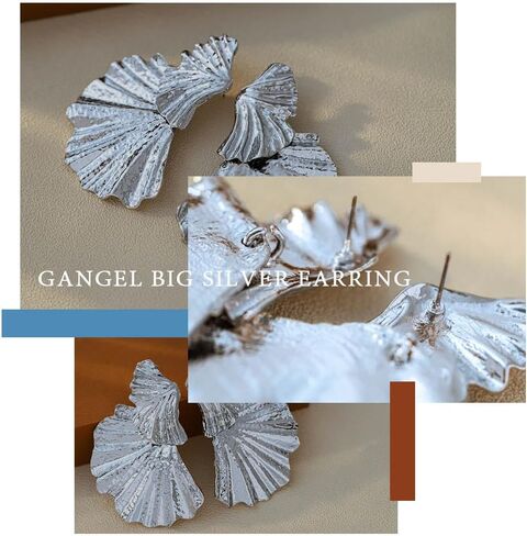 Gangel Gold Exaggerated Earrings Large Statement Earring Flower Drop Long Earring Punk Big Earrings Rave Party Fashion Jewelry Dangle Earrings for Women and Girls in Kuwait