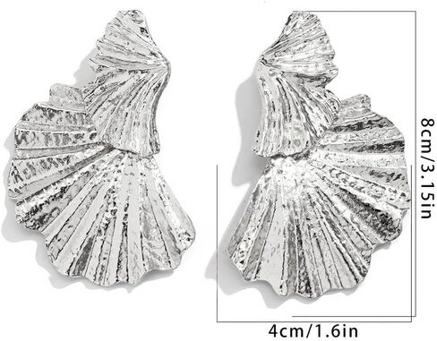 Gangel Gold Exaggerated Earrings Large Statement Earring Flower Drop Long Earring Punk Big Earrings Rave Party Fashion Jewelry Dangle Earrings for Women and Girls in Kuwait