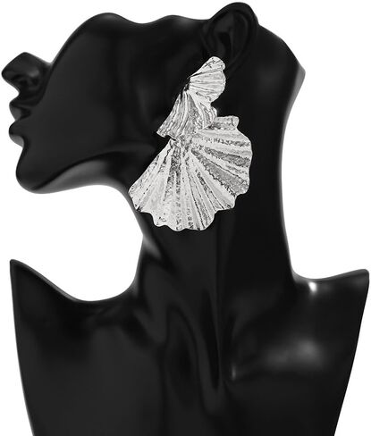 Gangel Gold Exaggerated Earrings Large Statement Earring Flower Drop Long Earring Punk Big Earrings Rave Party Fashion Jewelry Dangle Earrings for Women and Girls in Kuwait