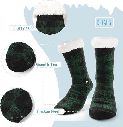 Women Fuzzy Socks Thick Winter Warm Socks for Women Fleece Lined Thermal Fluffy Socks with Grips for Home 3 Pack in Kuwait