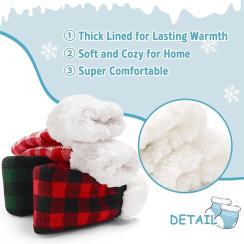 Women Fuzzy Socks Thick Winter Warm Socks for Women Fleece Lined Thermal Fluffy Socks with Grips for Home 3 Pack in Kuwait