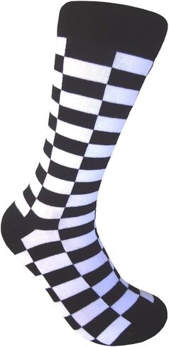 جوارب Triple M Plus للرجال باللون الأسود/الأبيض، مقاس واحد يناسب معظم الرجال؛ مقاس الجورب 10-13. in Kuwait