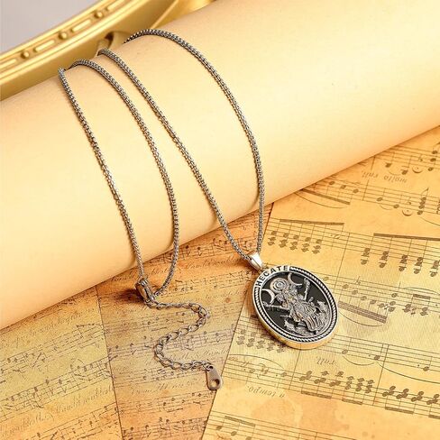 TUNGSTORY Moon Pendant Necklace Sterling Silver Necklace for Women Black Agate/Abalone Shell/Mother-of-Pearl/Moonstone Necklace Hecate/Celtic Knot Amulet in Saudi Arabia