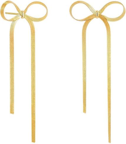 BLISI Gold Bow Earrings Silver 925 Sterling Silver Post Bow Stud Earrings Gold Dangle Bow Earrings Gold and Silver Bow Earrings for Women Girls Hypoallergenic in Saudi Arabia
