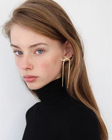 BLISI Gold Bow Earrings Silver 925 Sterling Silver Post Bow Stud Earrings Gold Dangle Bow Earrings Gold and Silver Bow Earrings for Women Girls Hypoallergenic in Saudi Arabia