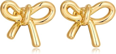 BLISI Gold Bow Earrings Silver 925 Sterling Silver Post Bow Stud Earrings Gold Dangle Bow Earrings Gold and Silver Bow Earrings for Women Girls Hypoallergenic in Saudi Arabia