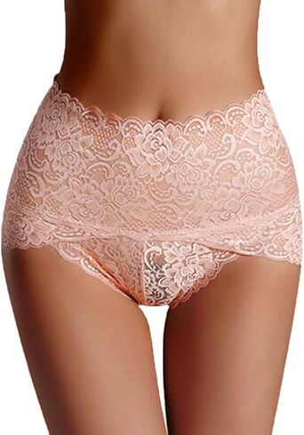 fyclemt Women Sexy Lace Underwear High Waist Tummy Control Soft Breathable Panties Briefs in Saudi Arabia