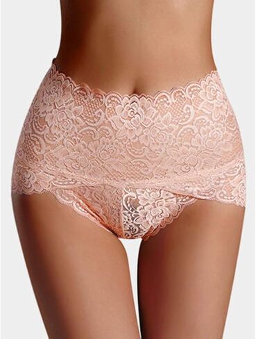 fyclemt Women Sexy Lace Underwear High Waist Tummy Control Soft Breathable Panties Briefs in Saudi Arabia
