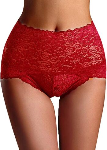 fyclemt Women Sexy Lace Underwear High Waist Tummy Control Soft Breathable Panties Briefs in Saudi Arabia