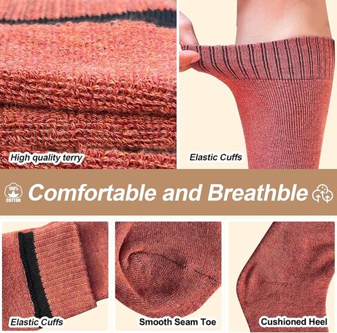 Knee High Socks for Woman, Boot Socks/long Socks Cotton Thermal Socks for Hiking Skiing Winter Gifts-4pairs in Saudi Arabia