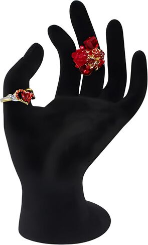YOFAN Hand Shaped Ring Jewelry Display Holder Bracelet Necklace Stand, Photo props, Home Decoration, Black Velour, 7 Inch in Saudi Arabia