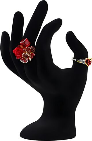 YOFAN Hand Shaped Ring Jewelry Display Holder Bracelet Necklace Stand, Photo props, Home Decoration, Black Velour, 7 Inch in Saudi Arabia